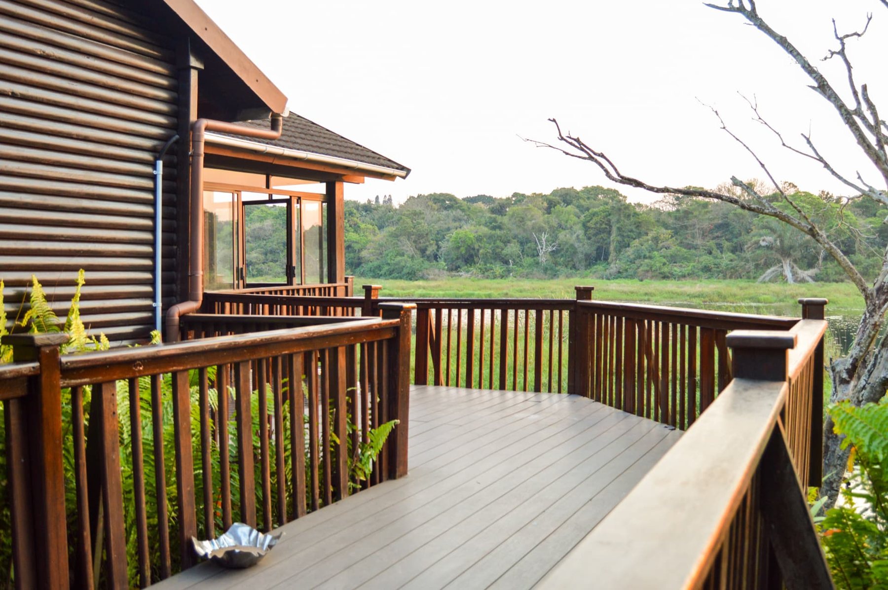 Lake View Chalet deck overlooking the water